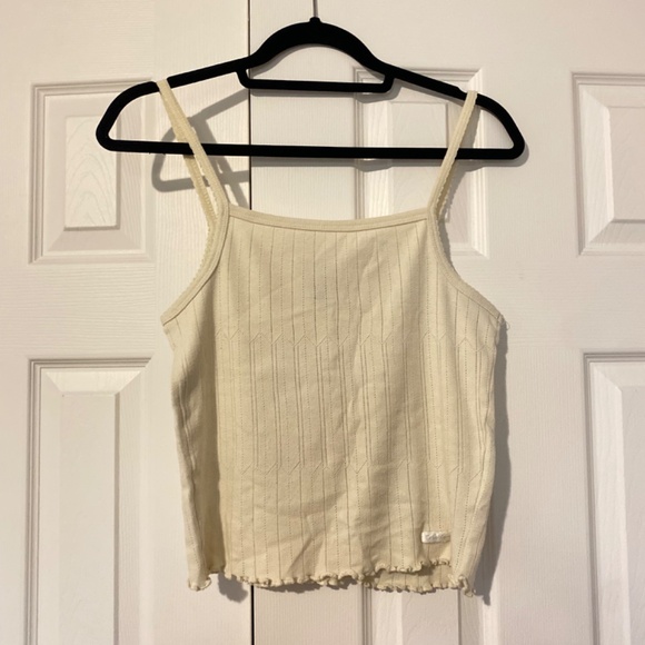 vintage calvin klien beige pointelle tank top - Picture 2 of 4